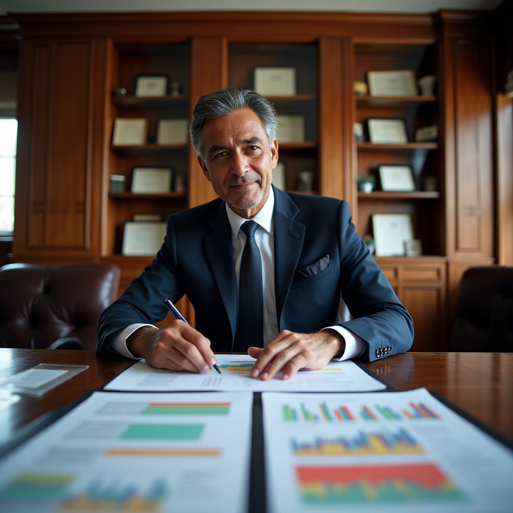 Consultant reviewing a printed inventory document with color-coded data source categories spread across a desk